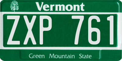 VT license plate ZXP761