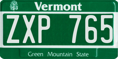 VT license plate ZXP765