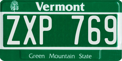 VT license plate ZXP769