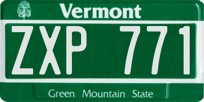 VT license plate ZXP771