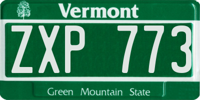 VT license plate ZXP773