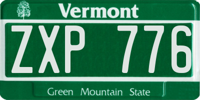 VT license plate ZXP776