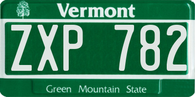 VT license plate ZXP782