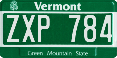 VT license plate ZXP784