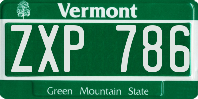 VT license plate ZXP786