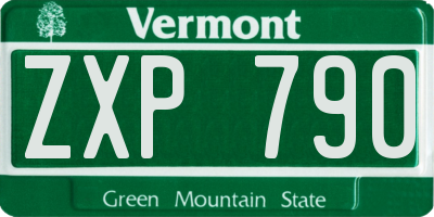 VT license plate ZXP790