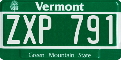 VT license plate ZXP791