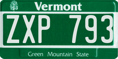 VT license plate ZXP793