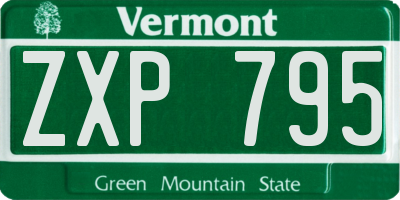 VT license plate ZXP795