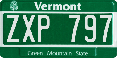 VT license plate ZXP797