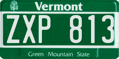VT license plate ZXP813