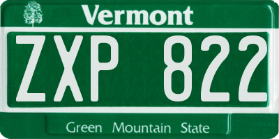 VT license plate ZXP822