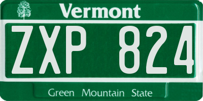 VT license plate ZXP824