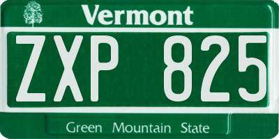 VT license plate ZXP825