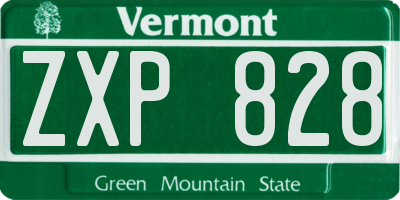 VT license plate ZXP828