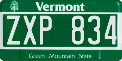 VT license plate ZXP834