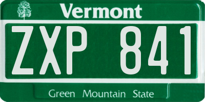 VT license plate ZXP841