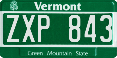 VT license plate ZXP843