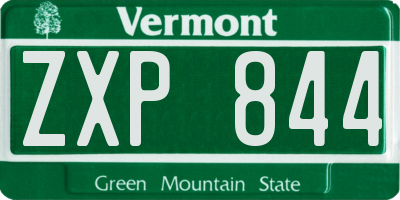VT license plate ZXP844