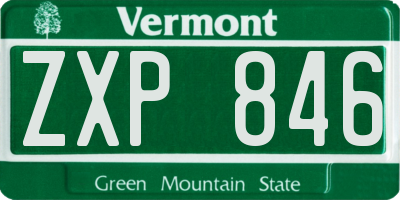 VT license plate ZXP846