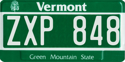 VT license plate ZXP848