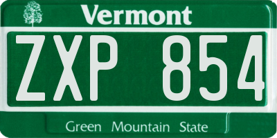 VT license plate ZXP854