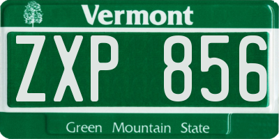 VT license plate ZXP856