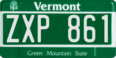 VT license plate ZXP861