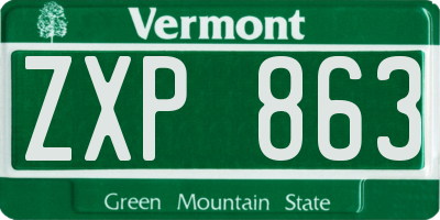 VT license plate ZXP863