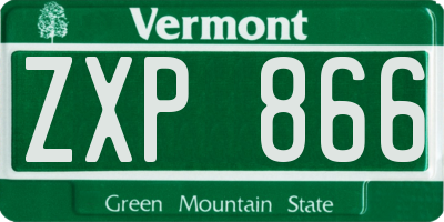 VT license plate ZXP866