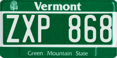VT license plate ZXP868
