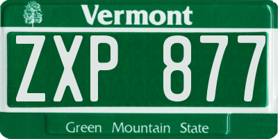 VT license plate ZXP877