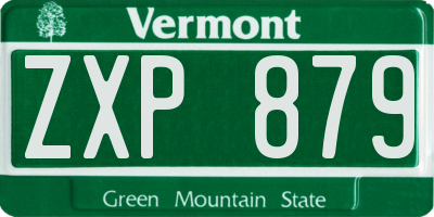 VT license plate ZXP879