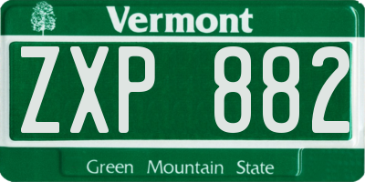 VT license plate ZXP882