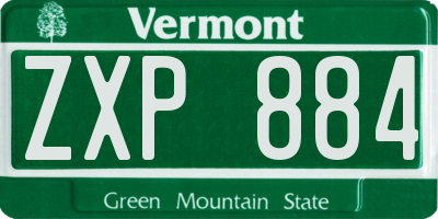 VT license plate ZXP884