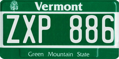 VT license plate ZXP886