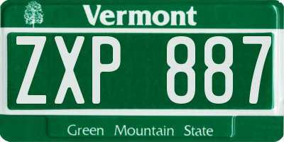 VT license plate ZXP887