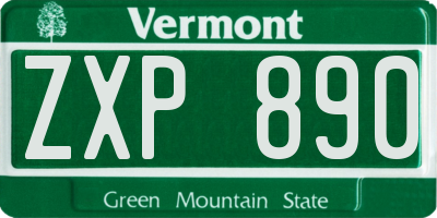 VT license plate ZXP890