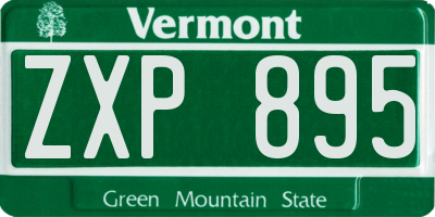 VT license plate ZXP895