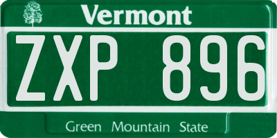 VT license plate ZXP896