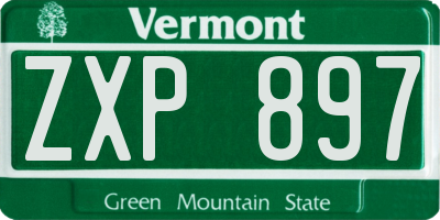VT license plate ZXP897