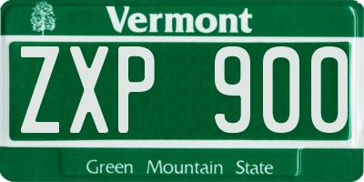 VT license plate ZXP900