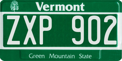 VT license plate ZXP902