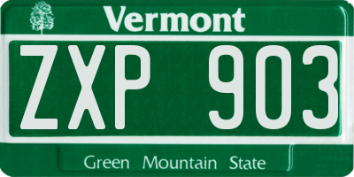 VT license plate ZXP903