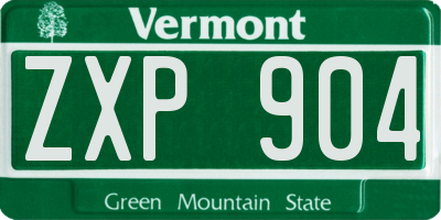 VT license plate ZXP904