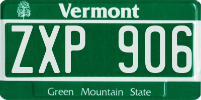 VT license plate ZXP906