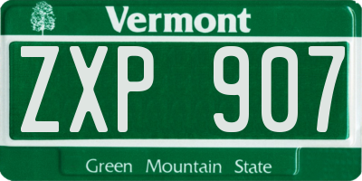 VT license plate ZXP907