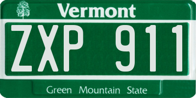 VT license plate ZXP911