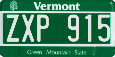 VT license plate ZXP915