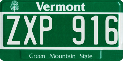 VT license plate ZXP916